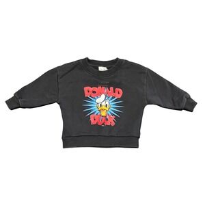 Kith x Disney Donald Duck Sweatshirt Black Kids 12-18M Cotton Crewneck
